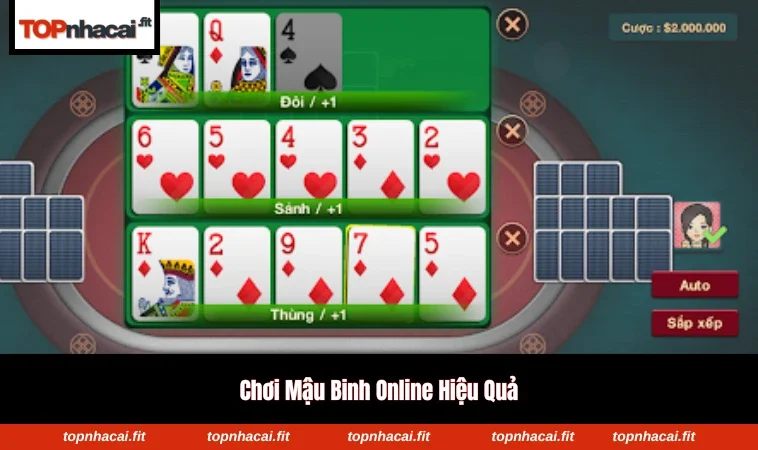 Quan sát đối thủ và xếp bài hợp lý để tối ưu điểm